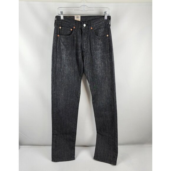 LEVIS 501 Jeans Mens 29x34 Black Button Fly Straight Leg Stretch Denim NWT